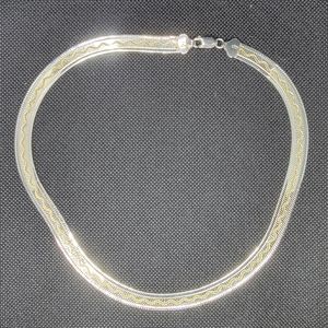 Sterling silver serpentine reversible necklace
